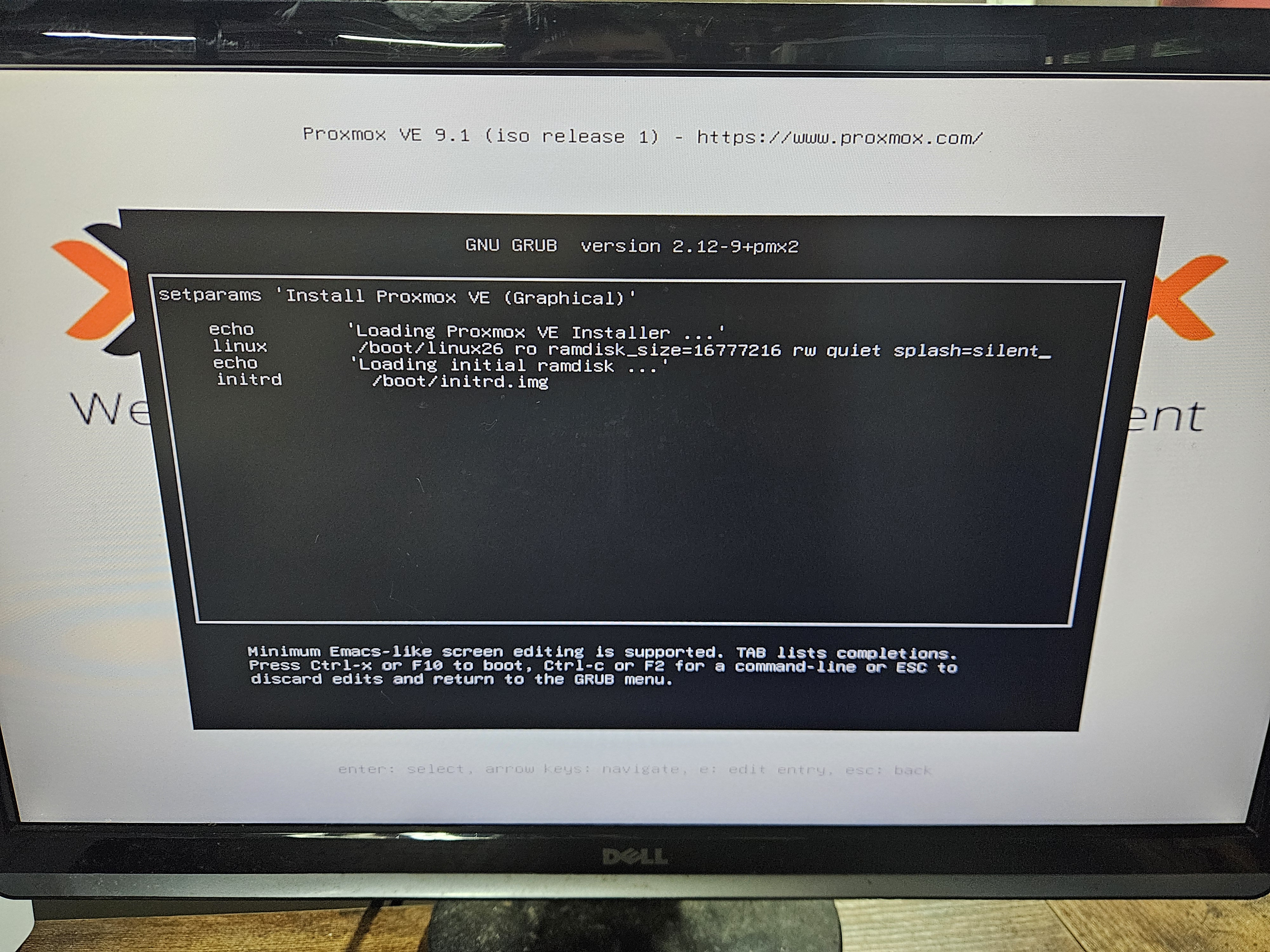 Unmodified boot entry